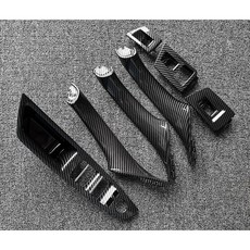 BMW 5系 F10 F11 水轉碳纖維 內門把 (把手 手把) 520 523 535 M5, 1個, 左後乘客座,黑色, 黑色