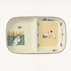 벨 메종 무민 디바이더 접시 딥 전자레인지 호환 미노웨어 일본산 무민과 스내프킨, Moomin Family Memories