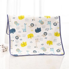 DFMEI A類純棉紗布隔尿墊防水防漏可機洗新生嬰兒童用品防尿墊牀墊, 1個, 藍色