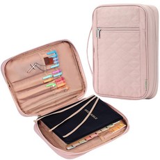 FINDCOZY 여성용 성경 커버 내구성 있는 휴대용 책 케이스 교회 가방 성경 액세서리용 손잡이와 지퍼 포켓 성경용 청록색, 핑크