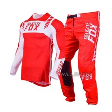 섬세한 폭스 MX 저지 바지 콤보 산악 자전거 오프로드 기어 세트 모토크로스 복장 성인용 블랙 슈트 키트, Pant 32 Jersey M, 1개