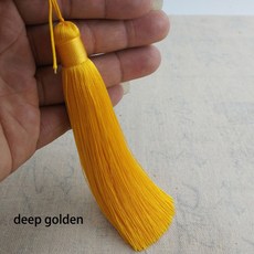 펜던트 홈 데코용 맞춤형 폴리에스터 술 행잉 링 포함 실크 재봉 뱅 장식 키 12cm, deep golden, 1개