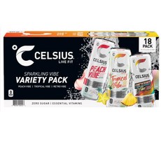 셀시어스 바이브 에너지 드링크 피치 트로피컬 레트로 355ml 18캔 Celsisus Vibe Energy Drink 12 oz 18 ct, 18개