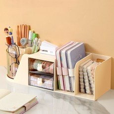마글론 회전 연필꽂이 책상정리 데스크 수납함 오거나이저 책꽂이, 1개, 옐로우