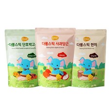 대용량 유기농 다롱스틱 110g, 1세트, 사과당근+단호박고구마+현미, 330g