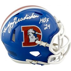 랜디 그라디샤르 사인된 서명 데너 브론코스 미니 스피드 헬멧 명판 HOF 94 TRISTAR