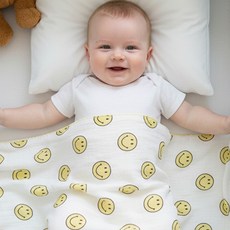 유아 이불 신생아 아기 순면 여름 신생아 이중 거즈 블랭킷, 스마일