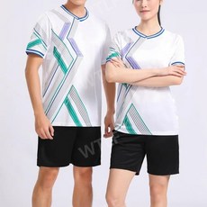 핸드볼유니폼 남녀공용 탁구 흰색 파란색 배드민턴 배구 반팔 티 빅사이즈 메쉬 스포츠, 4XL(키185-190), 하얀