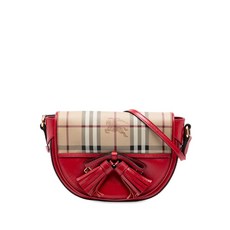 버버리 중고 2000-2017 페이턴트 레더 앤 헤이마켓 체크 코팅 캔버스 메이다운 크로스 백