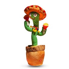 토이토 춤추는 선인장 해바라기 색소폰 인형 말하는 꽃 동물, 1개, 멕시칸 선인장B, 34cm