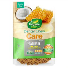 happi SKIPPI 纖嚼 無穀健齒棒 犬用 M, 蜂蜜 + 椰子, 150g, 1包