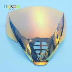 颱風騎士 適用icon鬼面盔airflite日夜通用電鍍鏡片 透明幻彩極光高透光鏡片, 土豪金, 1個