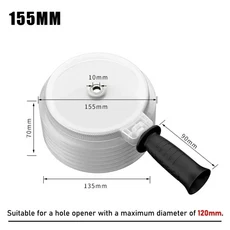 155mm 전기 해머 드릴 먼지 커버 집진기 구멍 오프너 최대 방진 톱 비트 손 액세서리, 02 155MM-With Handle