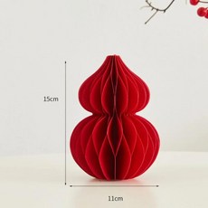 재미있는 빨간 벌집 모양 호박 장식 접이식 종이 새해 홈 데코, 6. Red-15cm