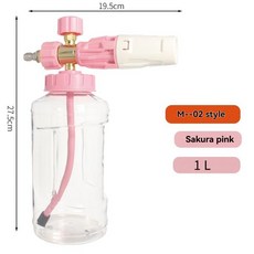 1L 와이드 마우스 병이 포함된 4000PSI 폼 캐논 키트 14 빠른 연결 및 파스텔 색상 대부분의 청소 와 호환 가능, [06] M02 Cherry pink