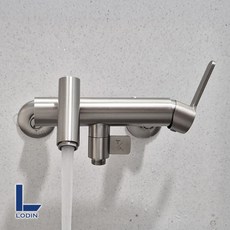 로딘 고급 샤워기수전 토수 회전형 무광 욕실 스텐304 샤워수전 욕조 샤워기 수도꼭지 교체, 1개