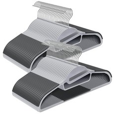 송믹스 50 개 코트 행거 튼튼한 플라스틱 슈트 S자형 개구부 공간 절약 360 º 회전 후크 너비 16.3 인치 연회색 및 짙은 회색 UCRP41G50, Lightgray + Darkgray, 50 Pack