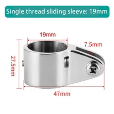 1개 316 스테인리스 스틸 피팅 보트 비미니 탑 힌지형 19mm 조 슬라이드 간편 설치 해양 하드웨어, keehui 보트 데크 용품 손잡이 요트 해치 키희 해, 01 19mm top slide