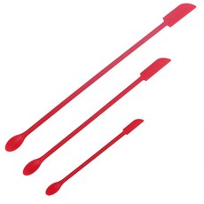 미니 실리콘 주걱 가제트 주방 핸들 긴 실리카 학 스크레이퍼 병, A. 3피스 레드