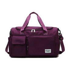 旅行包獨立鞋倉大容量待產收納包，耐用健身包學生行李袋, 1個, 深紫色【獨立鞋倉+多口袋+乾溼分離】