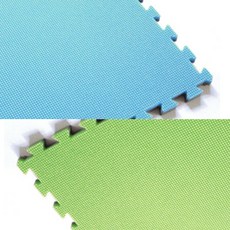 臺灣製 60cm方正款 AI多元智能墊 食品級材質 雙大小互拚 防撞墊 無毒巧拼 遊戲墊 爬行墊 本富地墊, 2cm厚【天空青x萊姆綠】,60x60cm 方正矩形【1片】送4邊條, 顏色