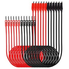 12PCS 바나나 플러그와 악어 클립 테스트 리드 4mm 플러그 전기 점퍼 와이어 빨간색 6개 검은색