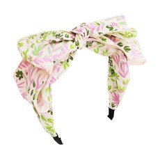 [ 1275699 ] CAVETEE 여성용 매듭 머리띠 리본 헤어 밴드 귀여운 꽃무늬 토끼 귀 탑 헤드랩 머리띠 여아용