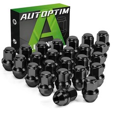 AUTOPTIM M14x1.5 러그 너트 - 2015-2022 포드 F150 익스페디션 2015-2020 링컨 네비게이터 교체품 OEM 공장 스타일 블랙 21mm 육각, Black, 24 Pcs