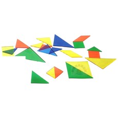 旭陽教育用品社 USL遊思樂 壓克力七巧板 (4色 28PCS裝) 台灣製, 紅, 黃, 藍, 綠, 1個