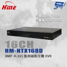 昌運監視器 環名HME HM-NTX168D 16路監視錄影主機 SATA介面 支援16TB以上HDD, 1個