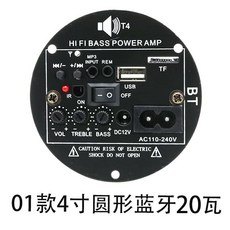 音箱功放板 重低音低音炮音響主板 12V24V220V車載DIY, 4寸喇叭專用小版