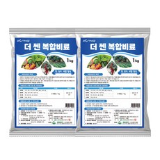 더쎈 복합비료 유기물과 npk를 한번에 텃밭 화분 모든작물용, 2개, 1kg