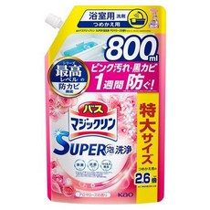 Kao 花王 BATH MAGIC CLEAN 超強泡沫噴霧浴室清潔劑 玫瑰香氛 補充包, 1個, 800ml