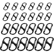 도난 방지 지퍼 잠금 장치 백팩 수하물 여행 가방 지갑 키용 S 후크 카라비너 클립 24개 - 보안 지퍼 손잡이 (블랙), 도난 방지 지퍼 잠금 장치, 백팩 수하물 여행 가방 지