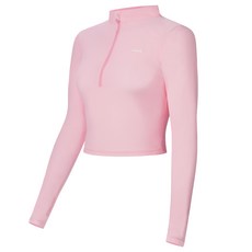 [자체제작] 누이브 여성용 슬림핏 크롭 래쉬가드 반집업 수영복 3컬러