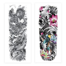 고릴라 긴팔 타투 스티커 문신 이레즈미 대형, 혼합 2종 (세트B), 1세트