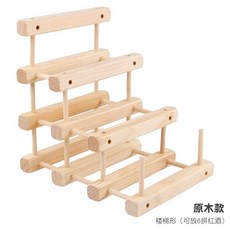 DIY 지효와인랙 우드 가능 4개에 원목 와인홀더 술 가정용 2병 보관함 원목색, 1개, E. 와인 6병 수납