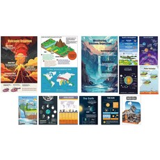 Magictodoor Earth Science 교실 포스터 세트 33-27.9 x 43.2cm(13-11 x 17인치) 중학교 홈스쿨 및 과학 교사를 위한 교육용 벽 장식 |, Geographic_posters_M