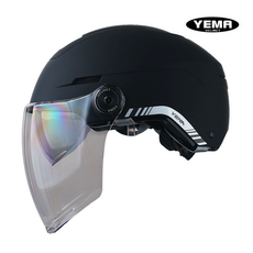 예마 YM-370 경량 더블 바이져 오토바이 하프페이스 여름 사계절 헬멧 킥보드 전동자전거, YM370무광블랙