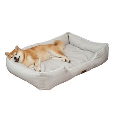 EMME 스퀘어 애견침대 일체형 옥스포드 방수 내마모 사계절 겸용, 1개, White