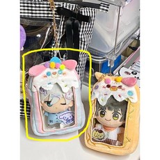 10깅 인형 파우치가방 10CM 코튼 아이돌인형 가방 펜던트, 하늘색, 1개