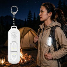 Keebright [단독 기획] SOS 야간 안전 경보기 USB-C 충전 / 130dB 호신용 LED 경광등 캠핑 등산 낚시 차박 필수템, 흰색, 1개