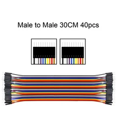 뒤퐁 라인 점퍼 와이어 10CM/20CM/30CM 수-수/수-암/수-수 Arduino DIY 키트용 뒤퐁 케이블 40 개, 01 M-M 30CM