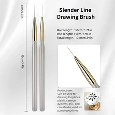 프로페셔널 프렌치 네일 아트 브러쉬 세트 반달 모양 UV 젤 아크릴 페인팅 DIY 매니큐어 도구 1/2개, 02 Line Brush 2PCS