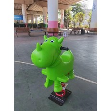 놀이터 스프링 목마 공원 동물 흔들말 시소 야외 흔들의자, 1개, 수박 레드