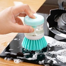 일체형 세제 브러쉬 원터치 세제솔 주방 욕실솔, 1개, 랜덤색상
