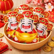 財神爺軟糖 芒果口味 新年糖果, 1個, 財神爺發大財軟糖(300g)