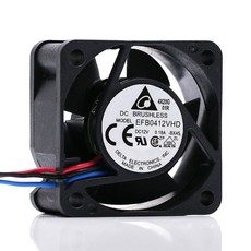 새로운 델타 DC12V 18A EFB0412VHD 4020 스위치 3핀 40MM 서버 40, standard 2pin, 검정색, RGB 없음