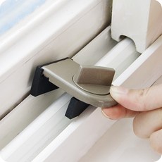 투미 아파트 자취방 창문형 에어컨 방범 미닫이 태풍 창 문 창틀 고정 스토퍼 홀더 베란다 잠금 장치, 1개
