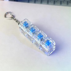 써니글로벌 키캡키링 키링 키캡키링 4구 선물, 1개, 투명 4키 1개 조명 없음